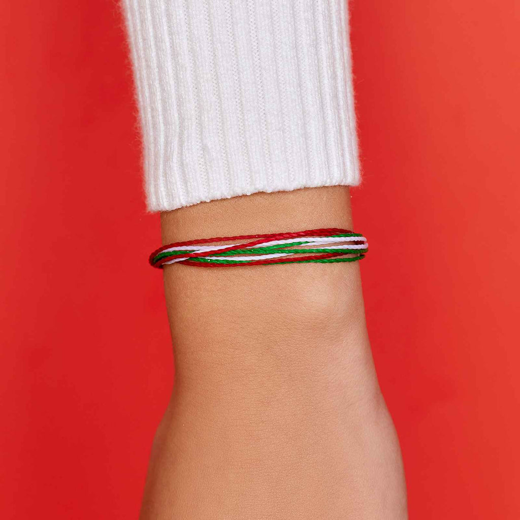 Red Green & White Bracelet