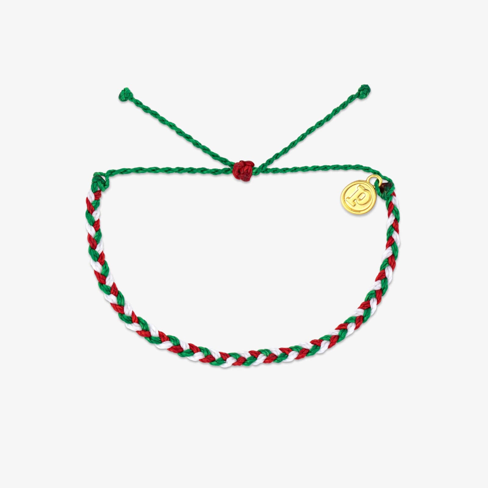 Red White & Green Mini Braided Bracelet