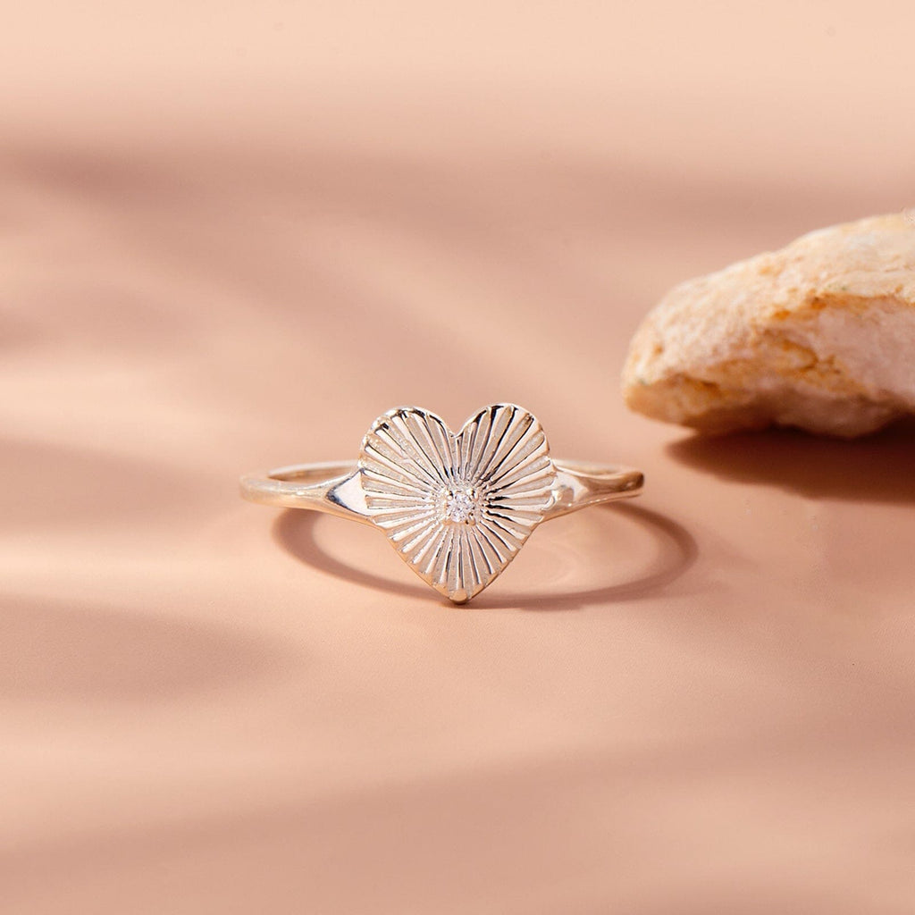 Sunburst Heart Ring