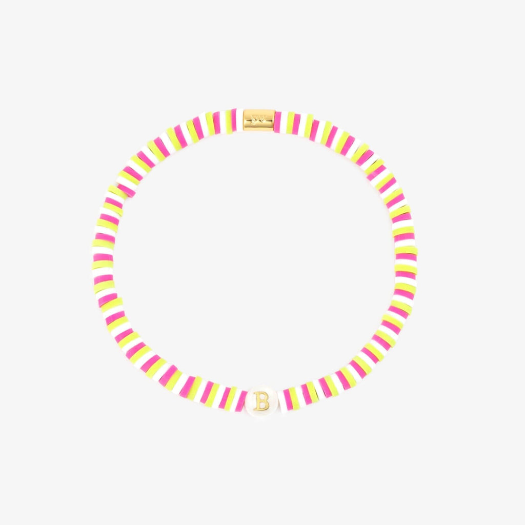 Raspberry Alphabet Stretch Bracelet
