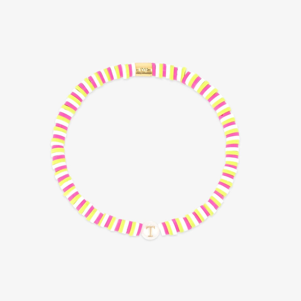 Raspberry Alphabet Stretch Bracelet