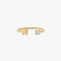 Initial Stone Open Ring