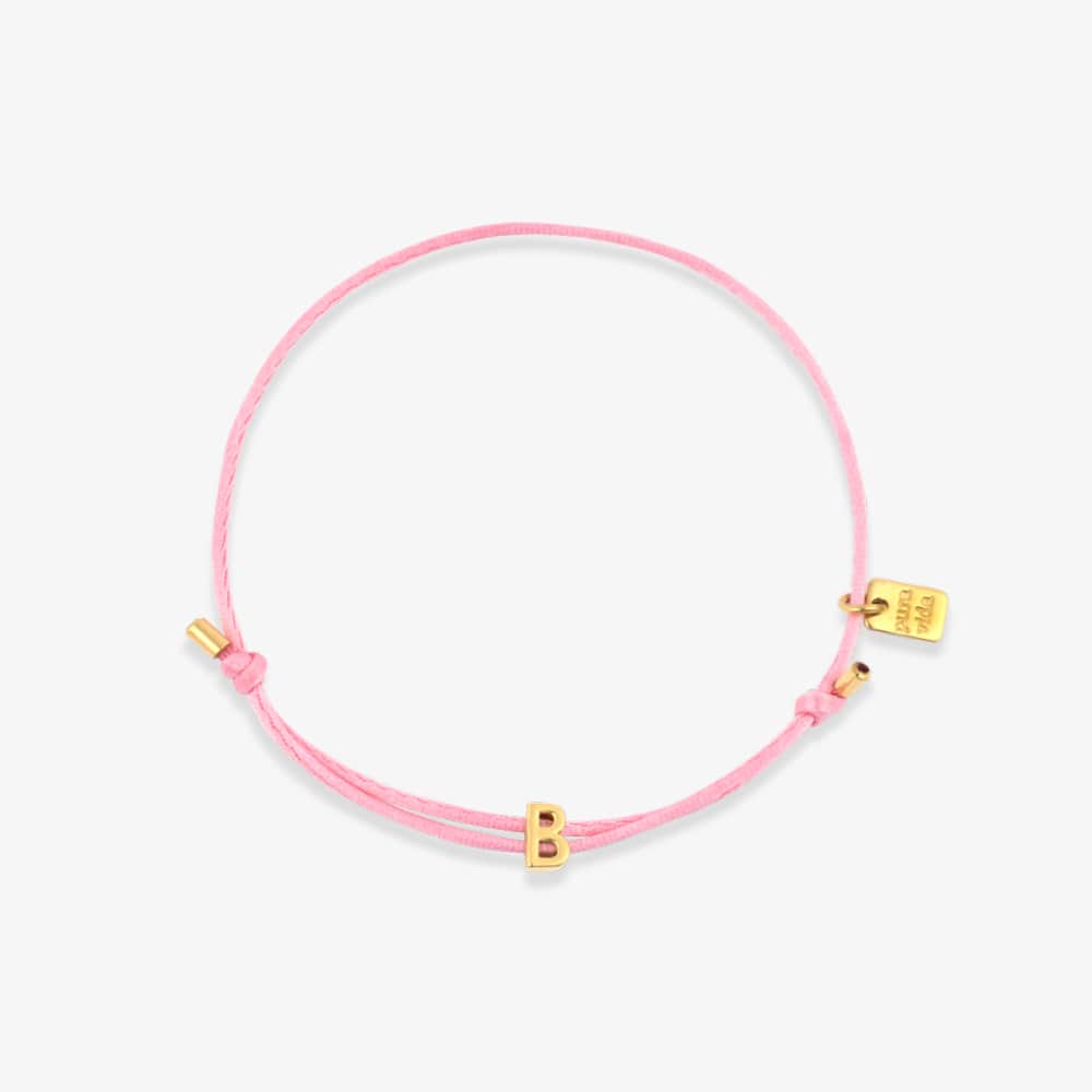Pink Initial Charm Bracelet