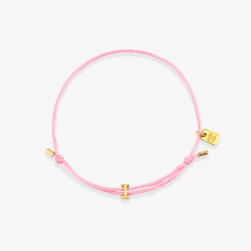 Pink Initial Charm Bracelet