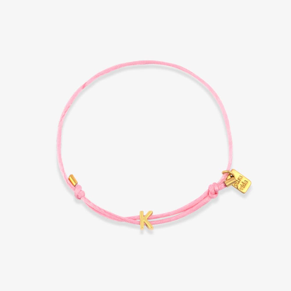 Pink Initial Charm Bracelet