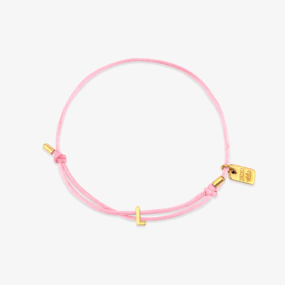 Pink Initial Charm Bracelet