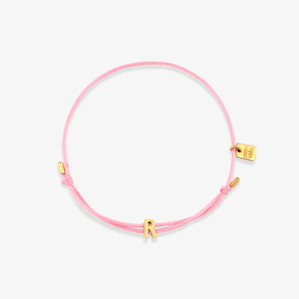 Pink Initial Charm Bracelet