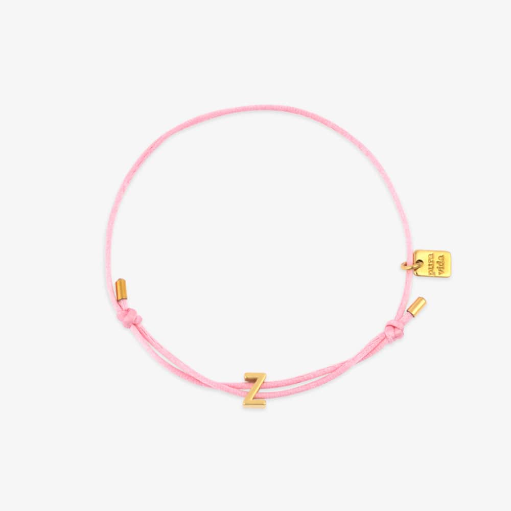Pink Initial Charm Bracelet