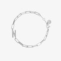 Silver Initial Paperclip Chain Bracelet