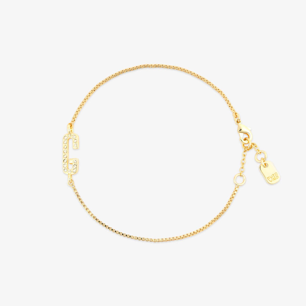 Pavé Initial Chain Bracelet