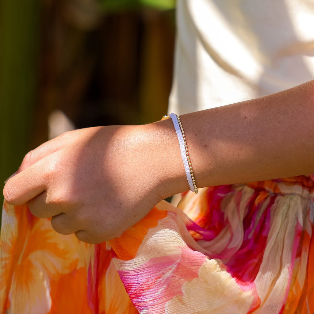Petite Braid And Bead Bracelet