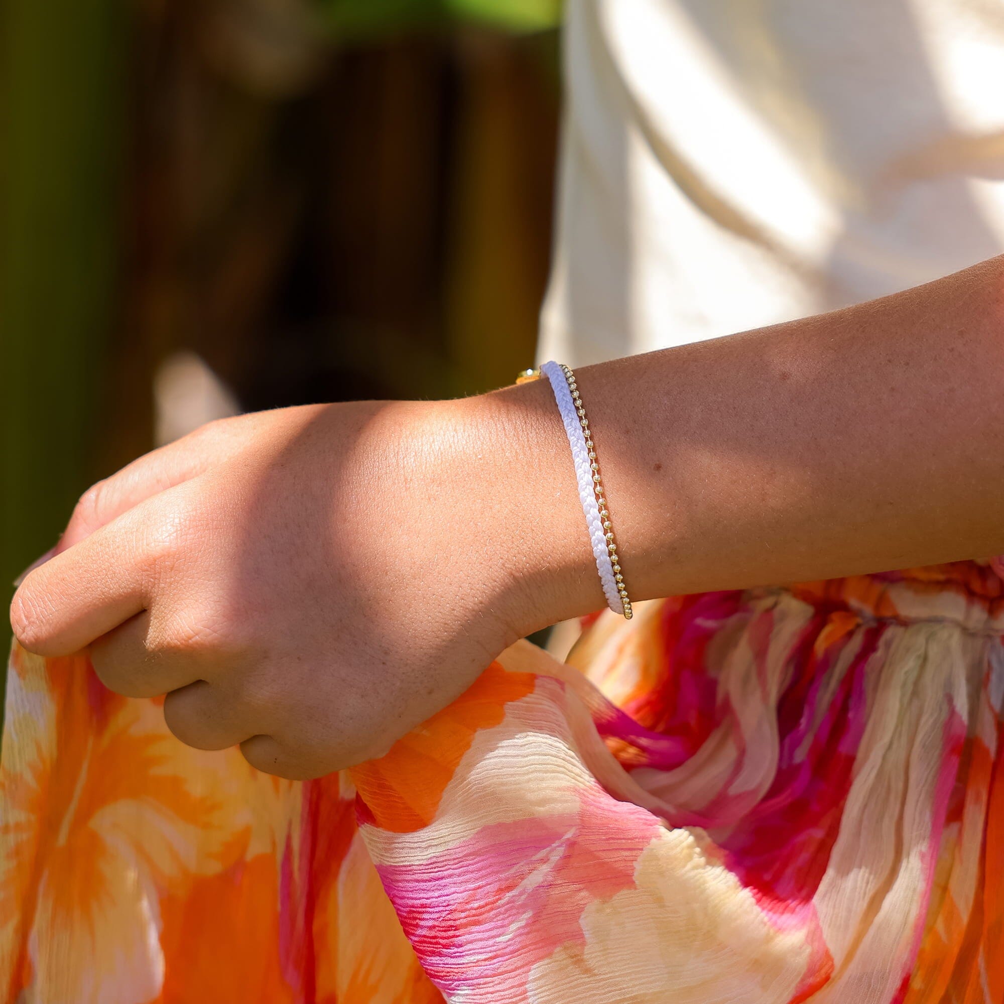 Petite Braid And Bead Bracelet