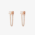 Raw Gem Chain Wrap Earrings